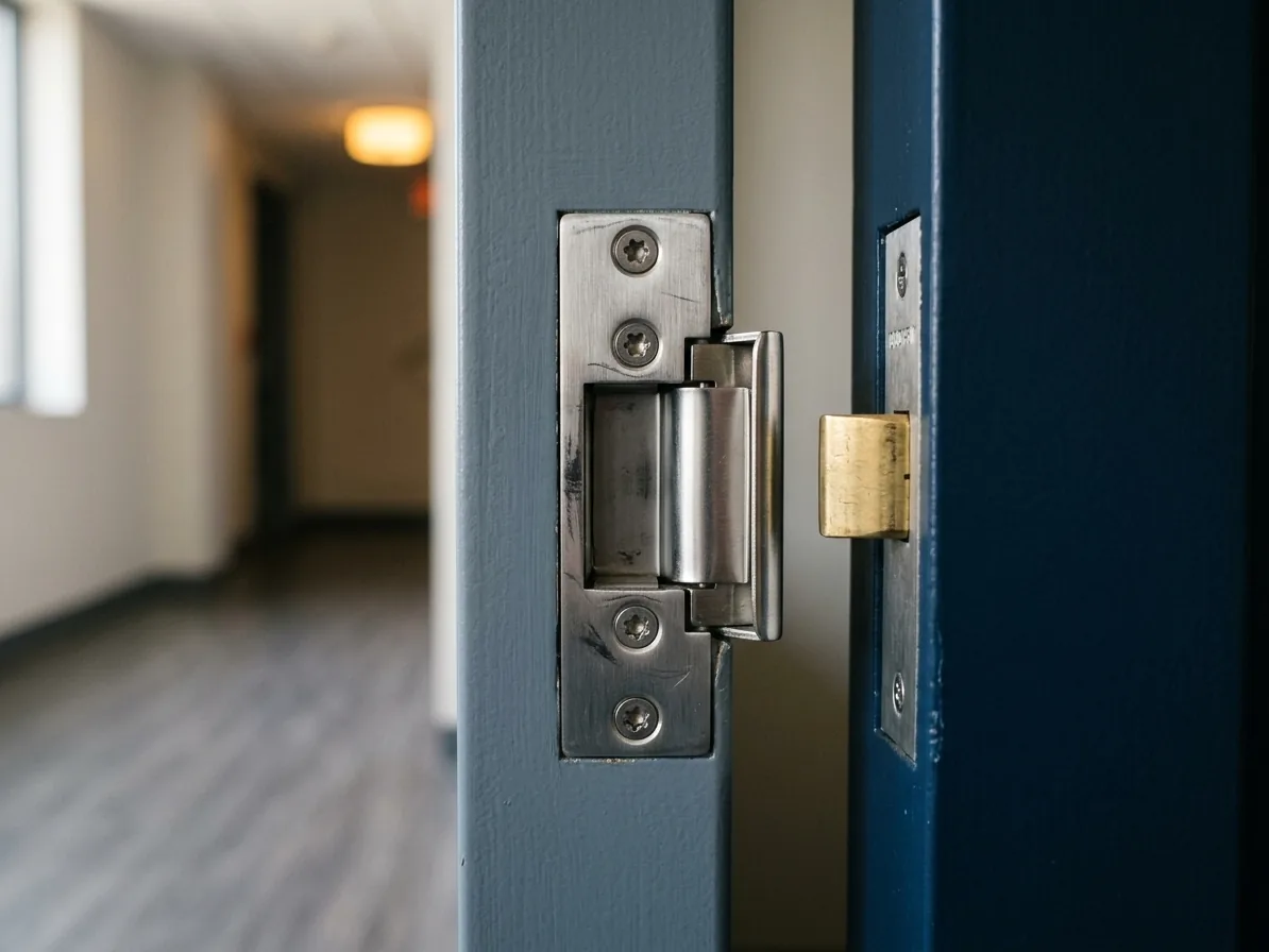 Hardware close-up for electric strikes work in San Diego