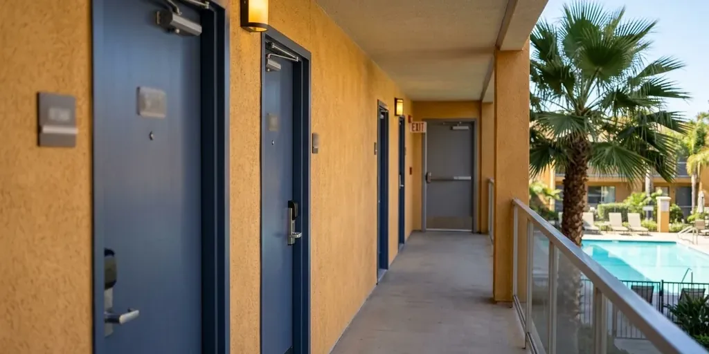 Doors and hardware in hotels and short term rentals