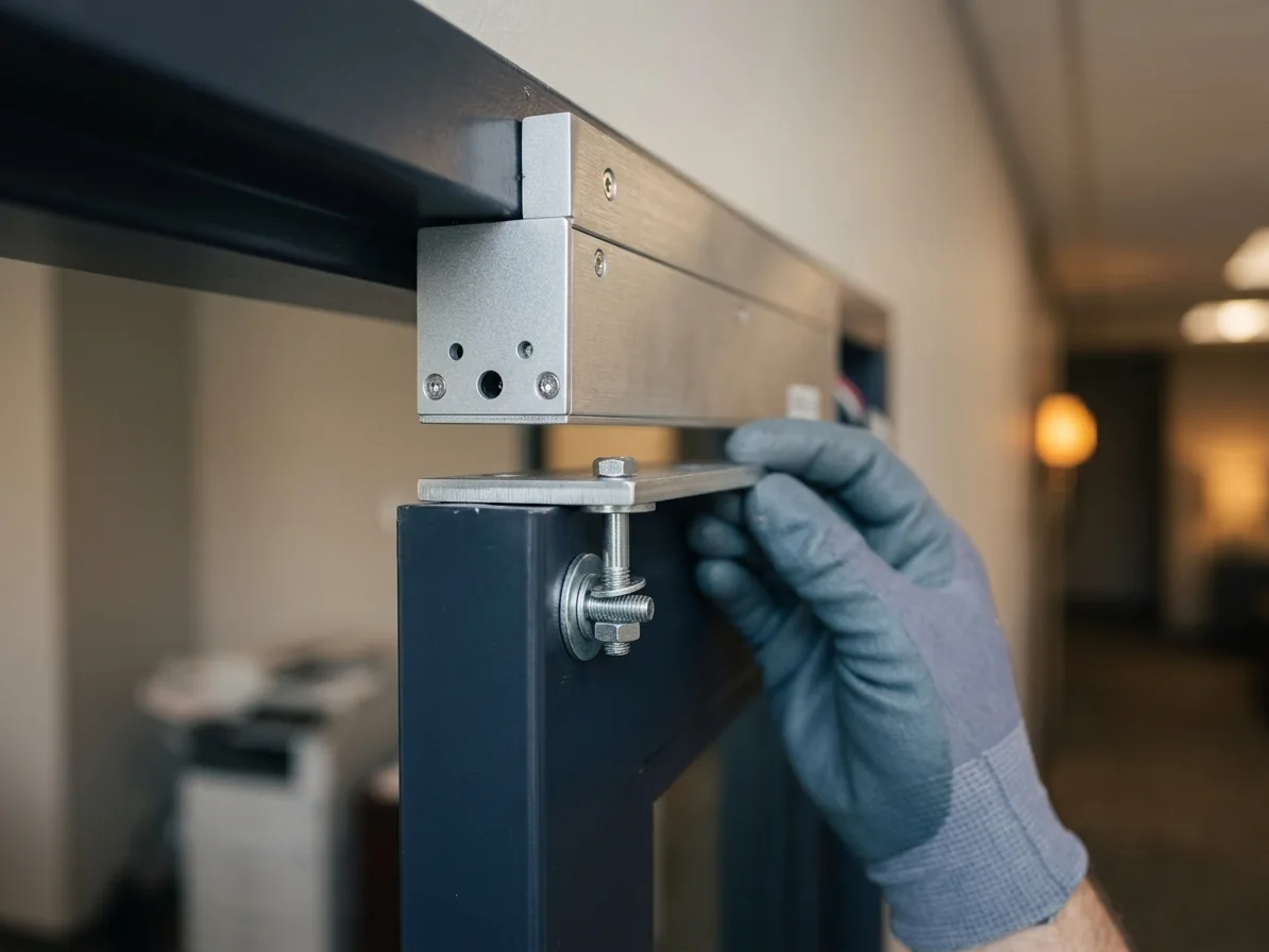 Hardware close-up for magnetic locks work in San Diego