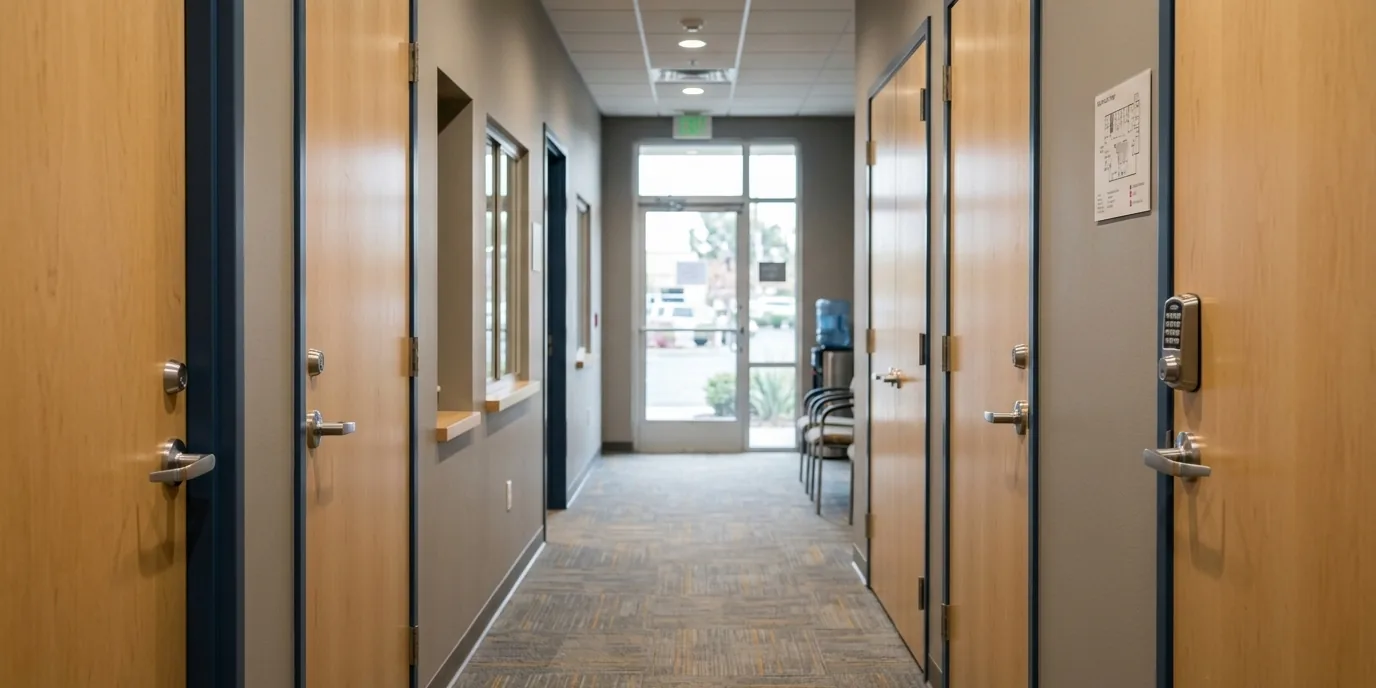 Doors and hardware in medical and dental offices