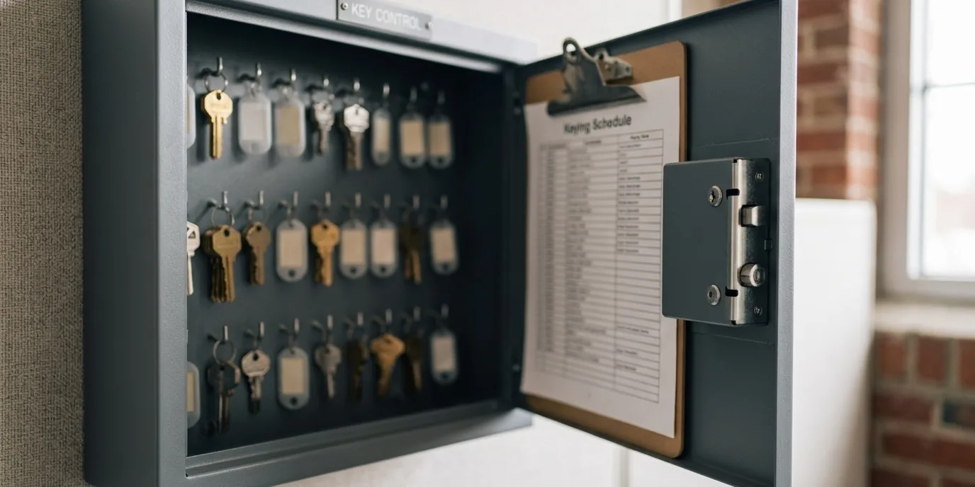Key records and a master key schedule maintained for a managed property