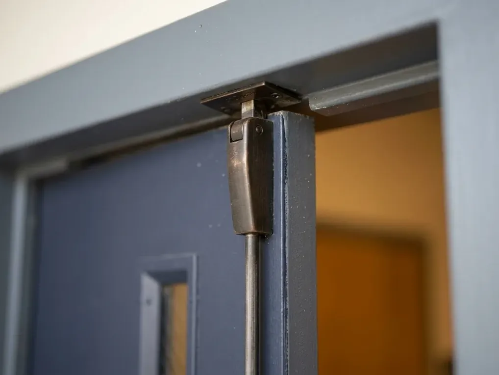 Hardware close-up for surface vertical rods work in San Diego